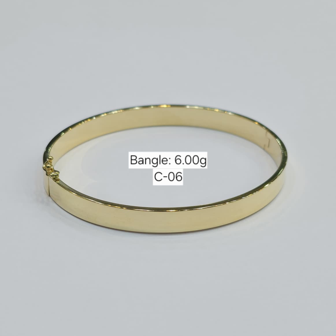 18k Gold Thin Flat Simple Bangle