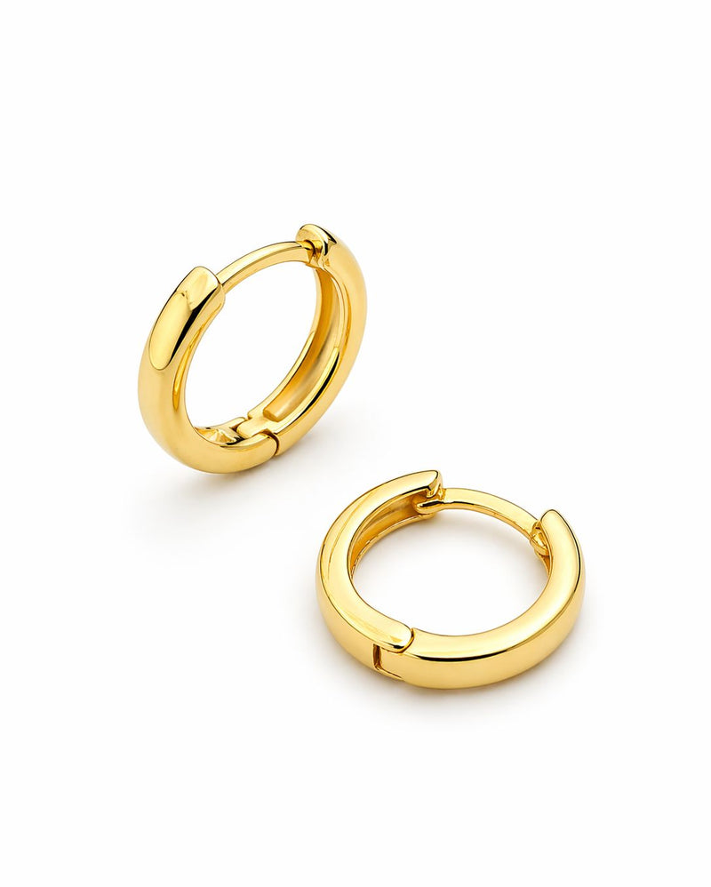 18k Gold Small Thick Loop Earrings - 18k Gold Earrings - Embellish Gold Jewelry & Diamond