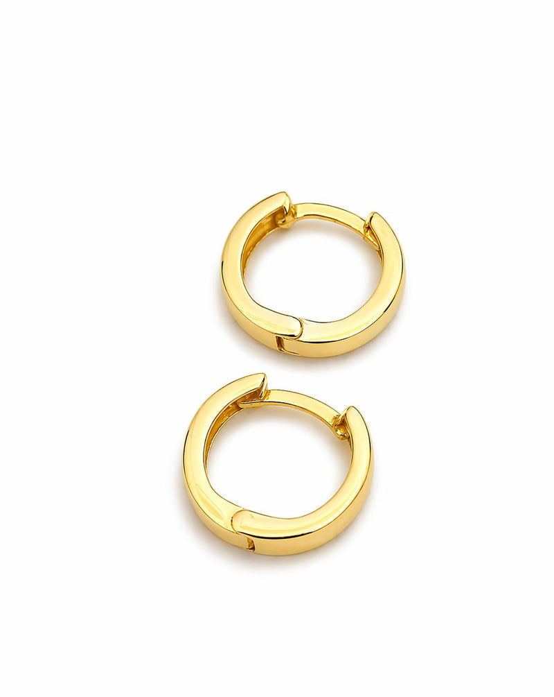 18k Gold Small Thick Loop Earrings - 18k Gold Earrings - Embellish Gold Jewelry & Diamond