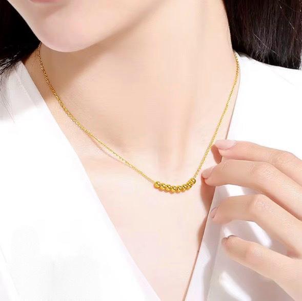 18k Gold 8 Ball Necklace
