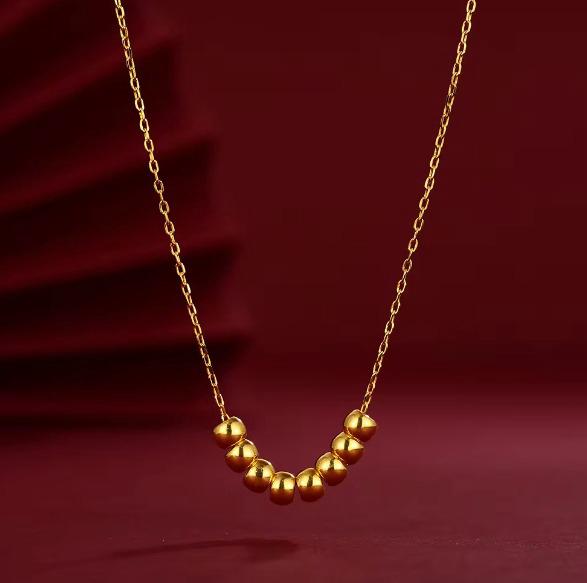 18k Gold 8 Ball Necklace - 18k Gold Necklace - Embellish Gold Jewelry & Diamond