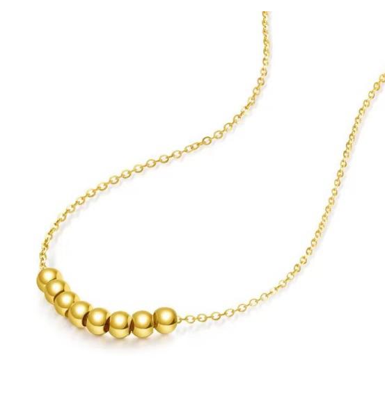 18k Gold 8 Ball Necklace - 18k Gold Necklace - Embellish Gold Jewelry & Diamond
