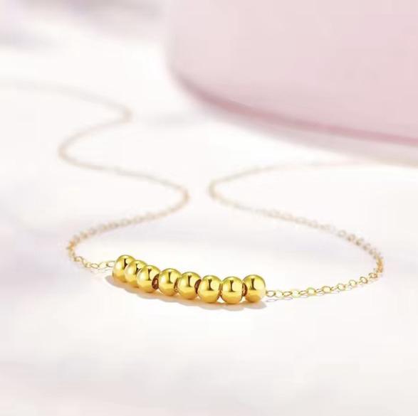 18k Gold 8 Ball Necklace - 18k Gold Necklace - Embellish Gold Jewelry & Diamond