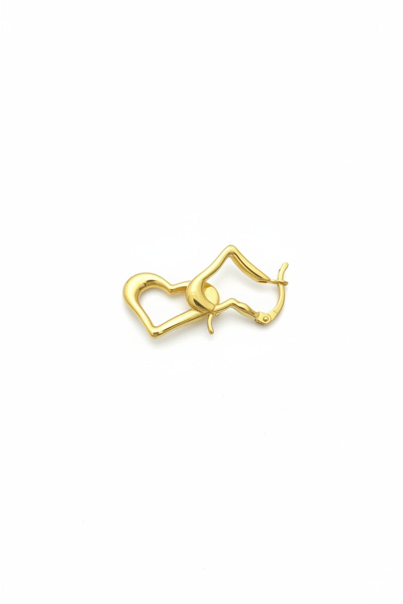 18k Gold Happy Heart Loop Earrings - 18k Gold Earrings - Embellish Gold Jewelry & Diamond