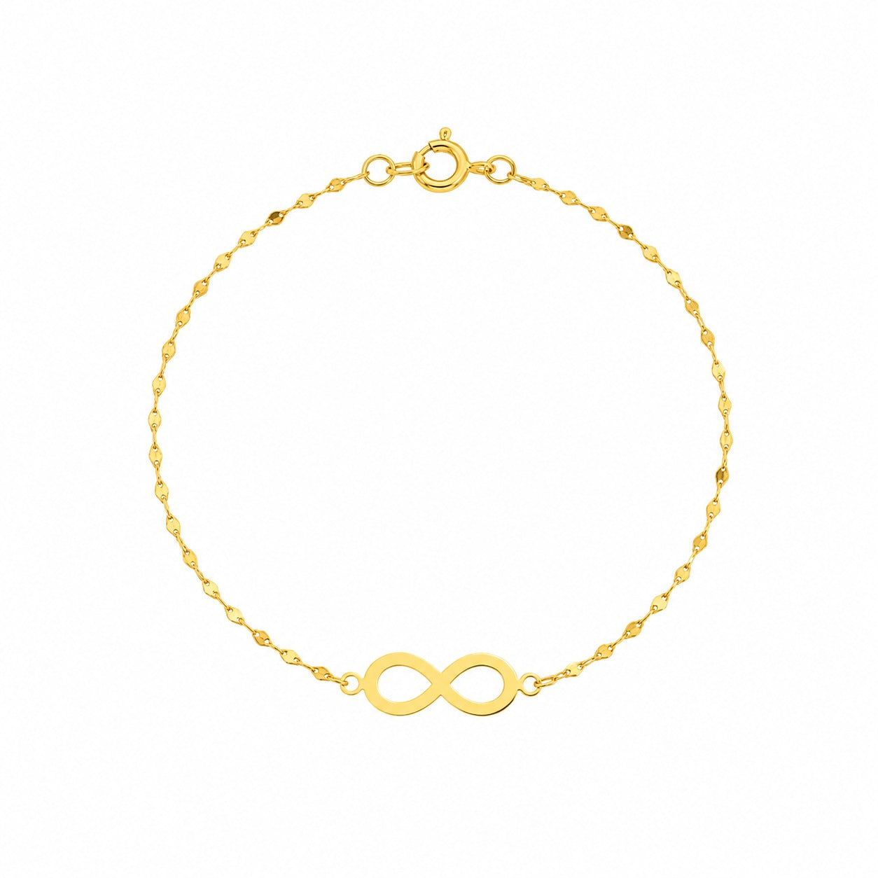 18K Real Gold Infinity Bracelet In Mirror Chain - Gold Bracelets - Embellish Gold