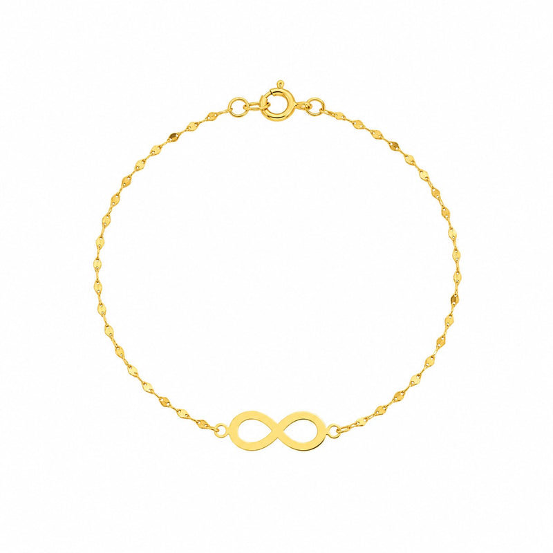 18K Real Gold Infinity Bracelet In Mirror Chain - Gold Bracelets - Embellish Gold