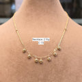 18k Gold 7 Heart Hanging Necklace