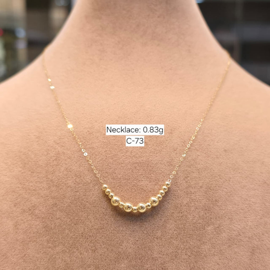 18k Gold Alternate Ball Necklace