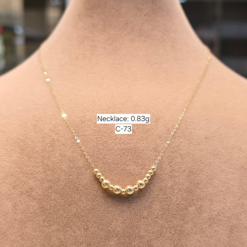 18k Gold Alternate Ball Necklace - مجموعة احتفالية - Embellish Gold Jewelry & Diamond