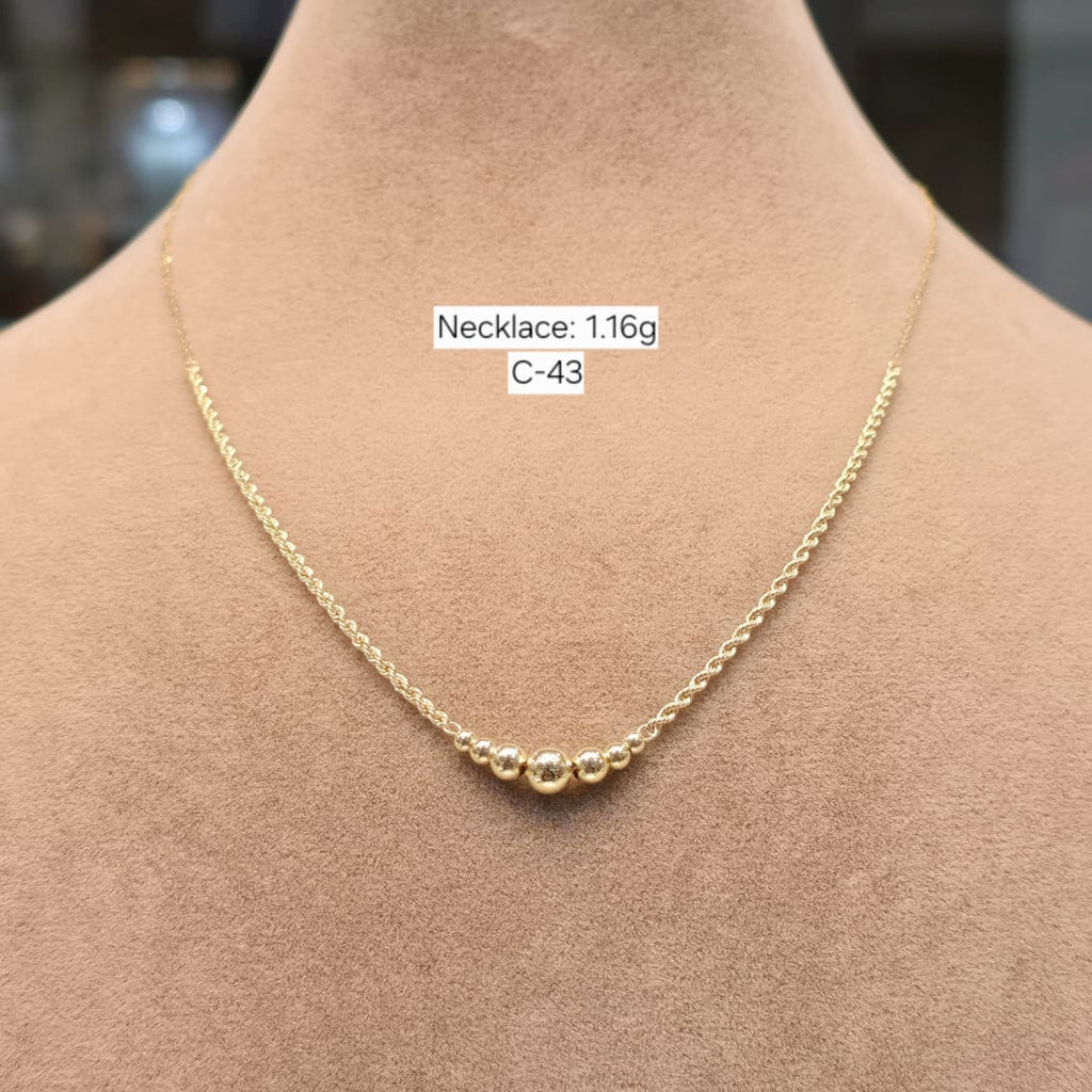 18k Gold Ball Rope Chain Necklace