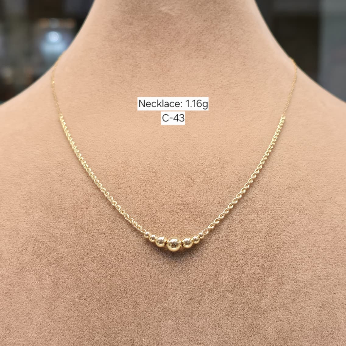 18k Gold Ball Rope Chain Necklace - 18k Gold Necklace - Embellish Gold Jewelry & Diamond