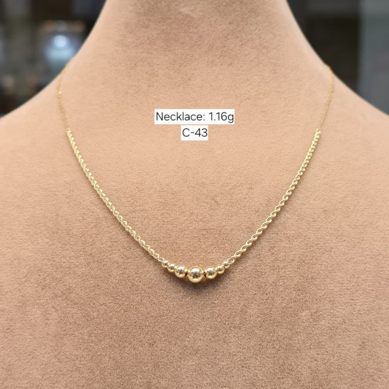 18k Gold Ball Rope Chain Necklace - 18k Gold Necklace - Embellish Gold Jewelry & Diamond