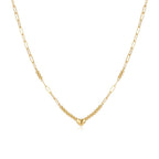 18k Gold Heart with Balls & Paperclip Necklace