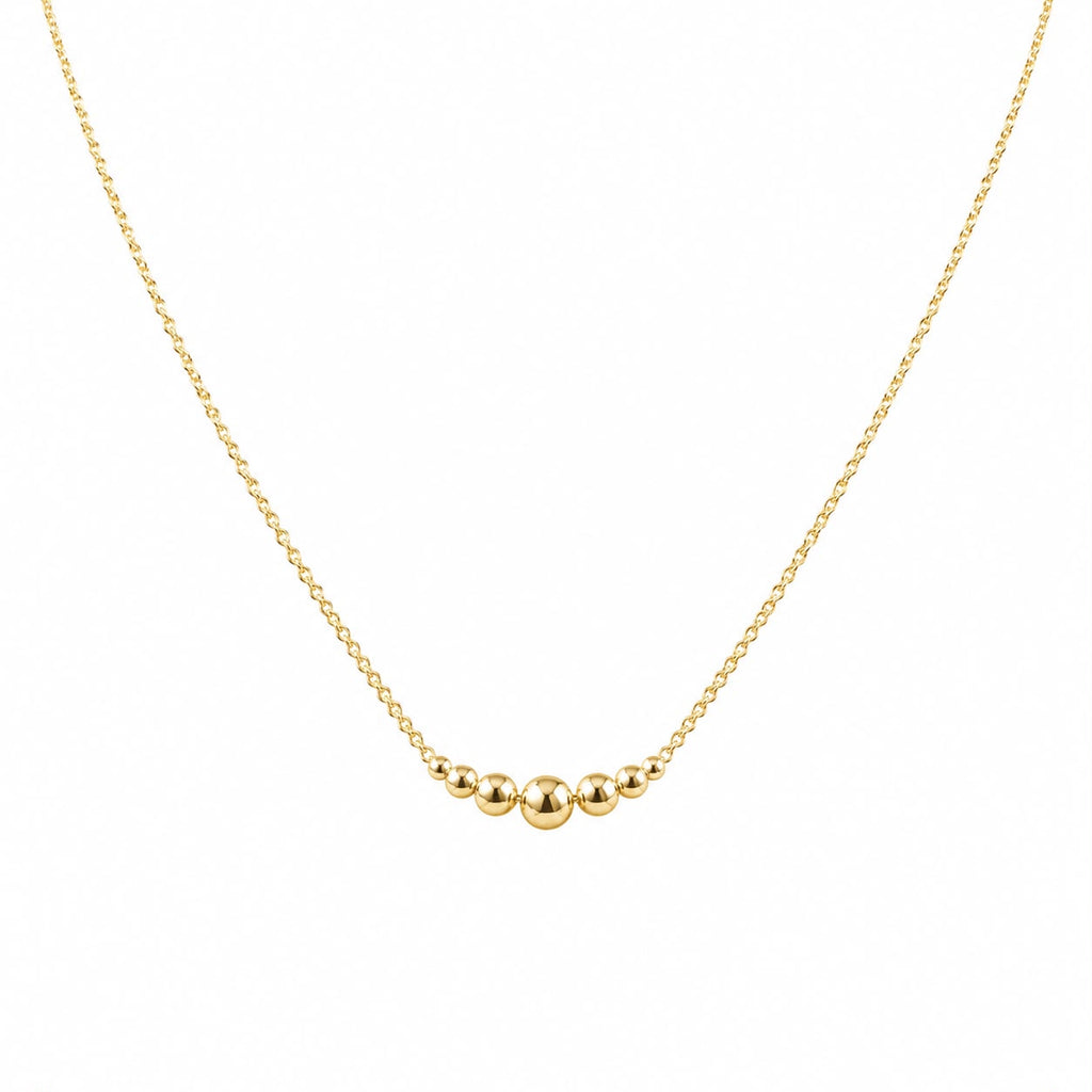 18k Gold 7 Ball Necklace