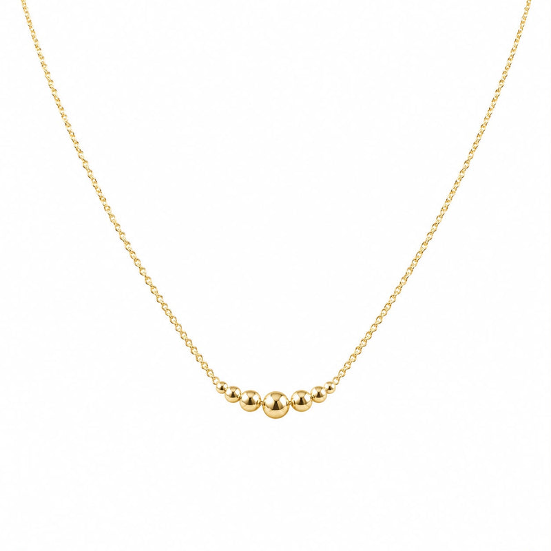 18k Gold 7 Ball Necklace - ad collection - Embellish Gold Jewelry & Diamond
