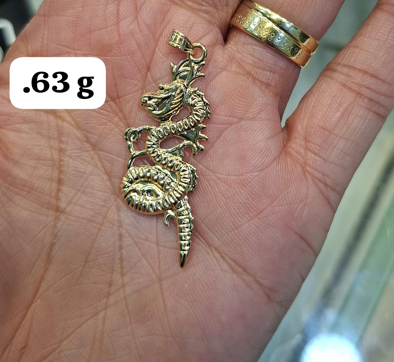 18k Gold Light Dragon Pendant