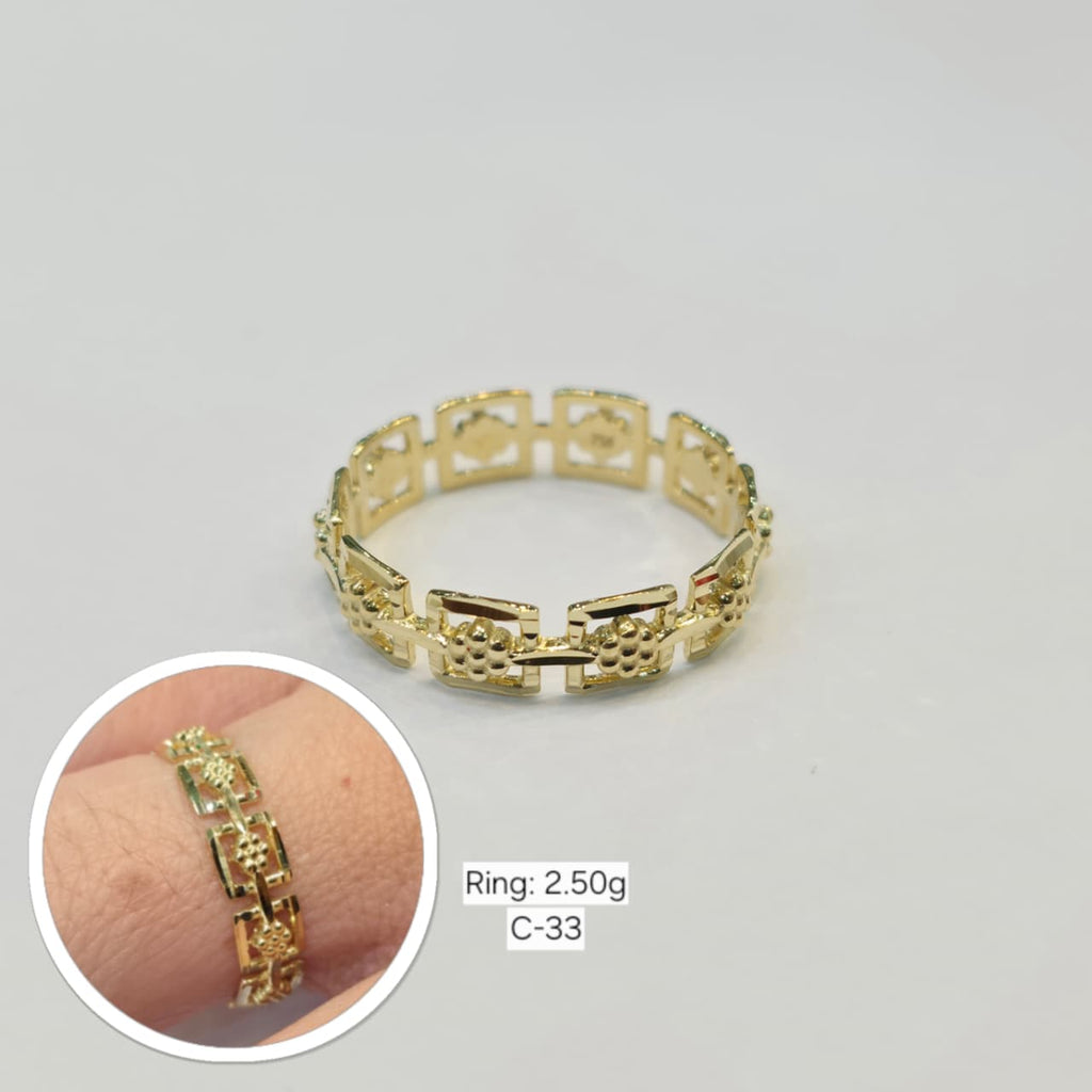 18k Gold Cube Flower Ring