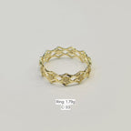 18k Gold Double Cube Flower Ring