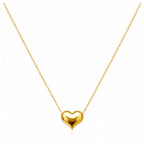 18k Gold Big Attached Heart Necklace