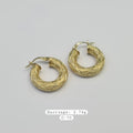 18k Gold Thick Snake Skin Inspired Loop Earrings