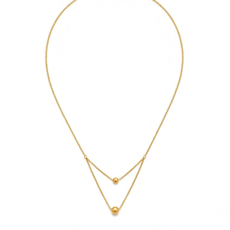 18k Gold Double Layer Ball Necklace - ad collection - Embellish Gold Jewelry & Diamond