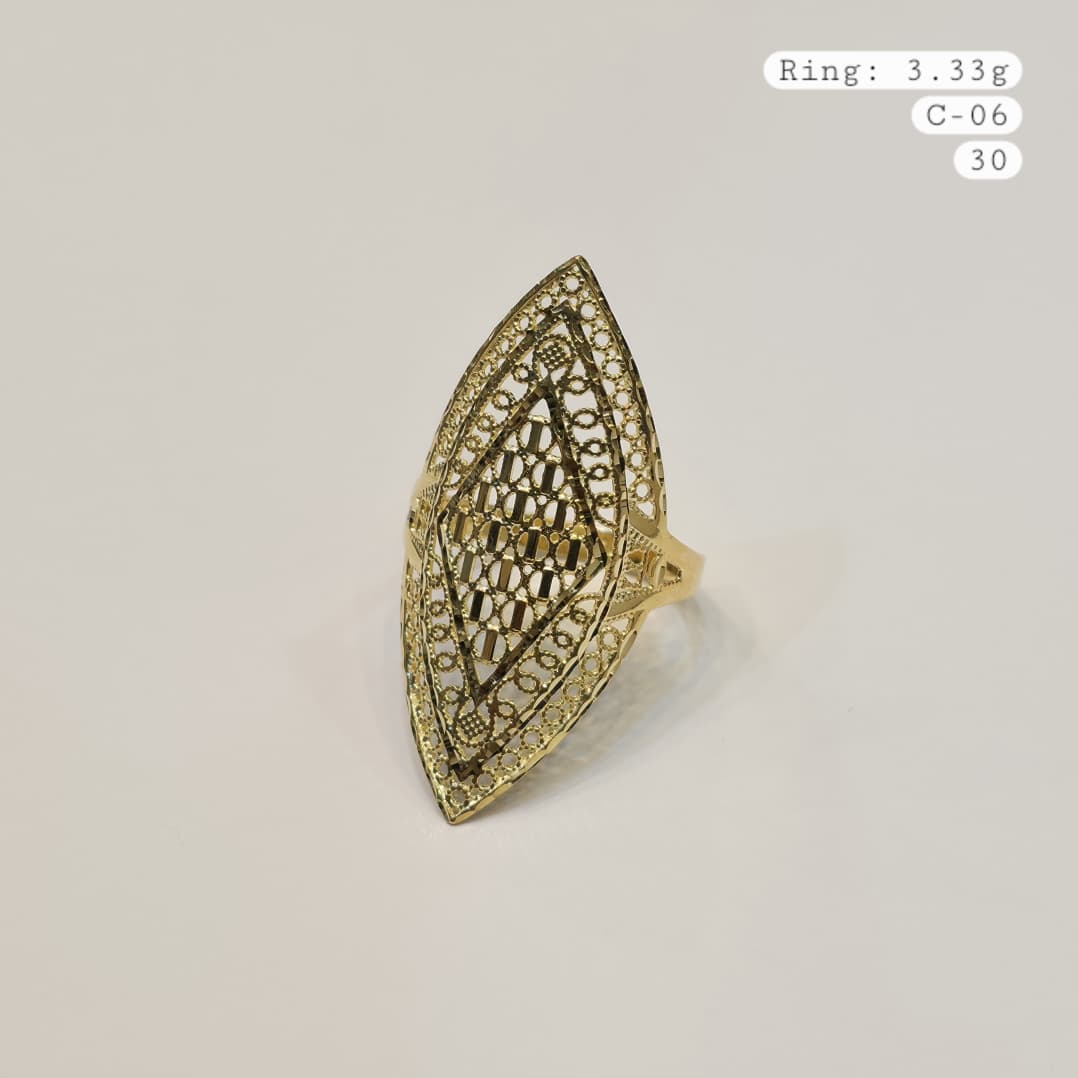 18k Gold Diamond Shape Inspired Ring