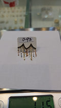 18k Gold Tri-color Hanging Chain Earrings