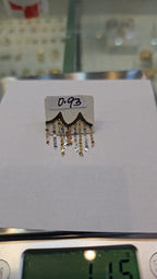 18k Gold Tri-color Hanging Chain Earrings