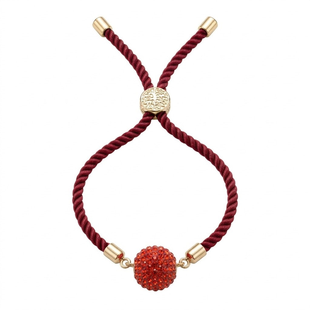 18k Gold Swarovski Ball with Adjustable Thread Bracelet - 18k Gold Bracelet - Embellish Gold Jewelry & Diamond