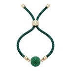 18k Gold Swarovski Ball with Adjustable Thread Bracelet