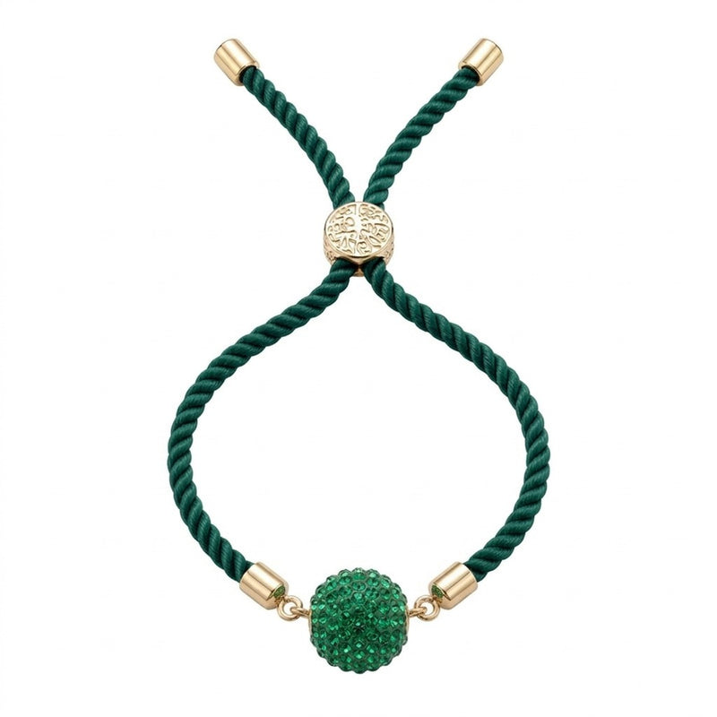 18k Gold Swarovski Ball with Adjustable Thread Bracelet - 18k Gold Bracelet - Embellish Gold Jewelry & Diamond