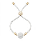 18k Gold Swarovski Ball with Adjustable Thread Bracelet