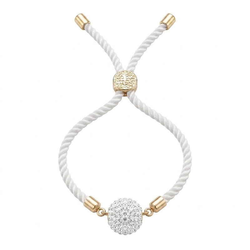 18k Gold Swarovski Ball with Adjustable Thread Bracelet - 18k Gold Bracelet - Embellish Gold Jewelry & Diamond