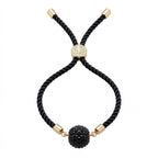 18k Gold Swarovski Ball with Adjustable Thread Bracelet
