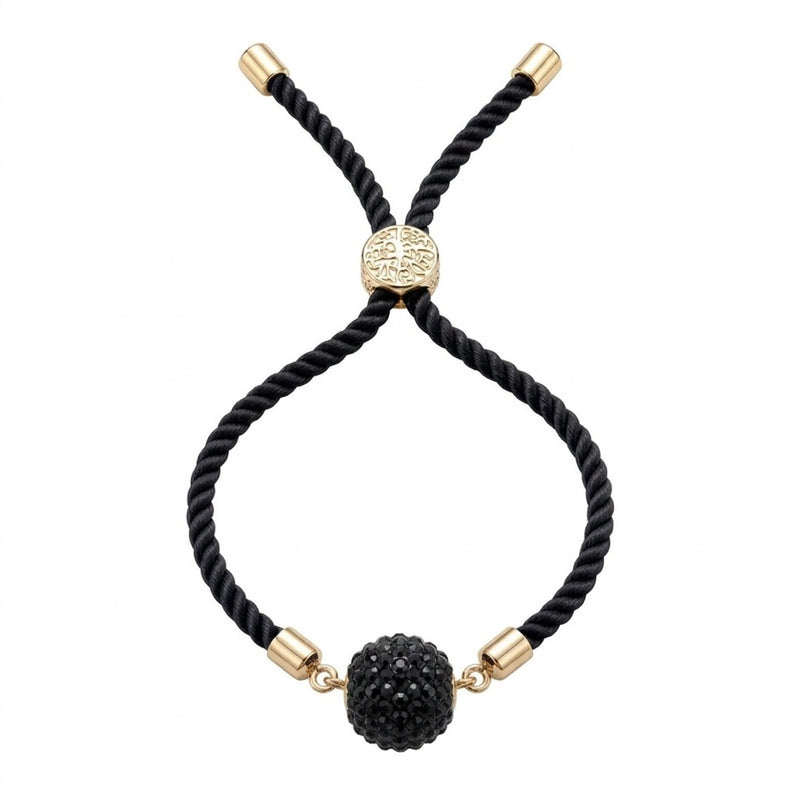 18k Gold Swarovski Ball with Adjustable Thread Bracelet - 18k Gold Bracelet - Embellish Gold Jewelry & Diamond