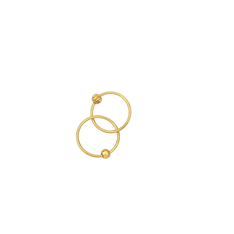 22k Gold Ball Loop Earrings - Festive Collection - Embellish Gold Jewelry & Diamond