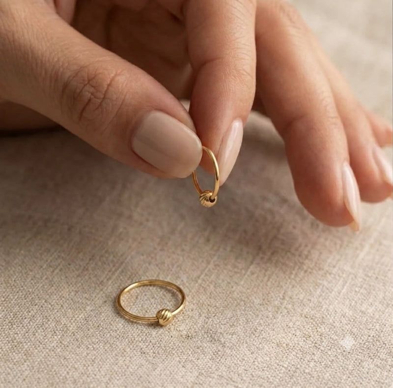 22k Gold Ball Loop Earrings - Festive Collection - Embellish Gold Jewelry & Diamond