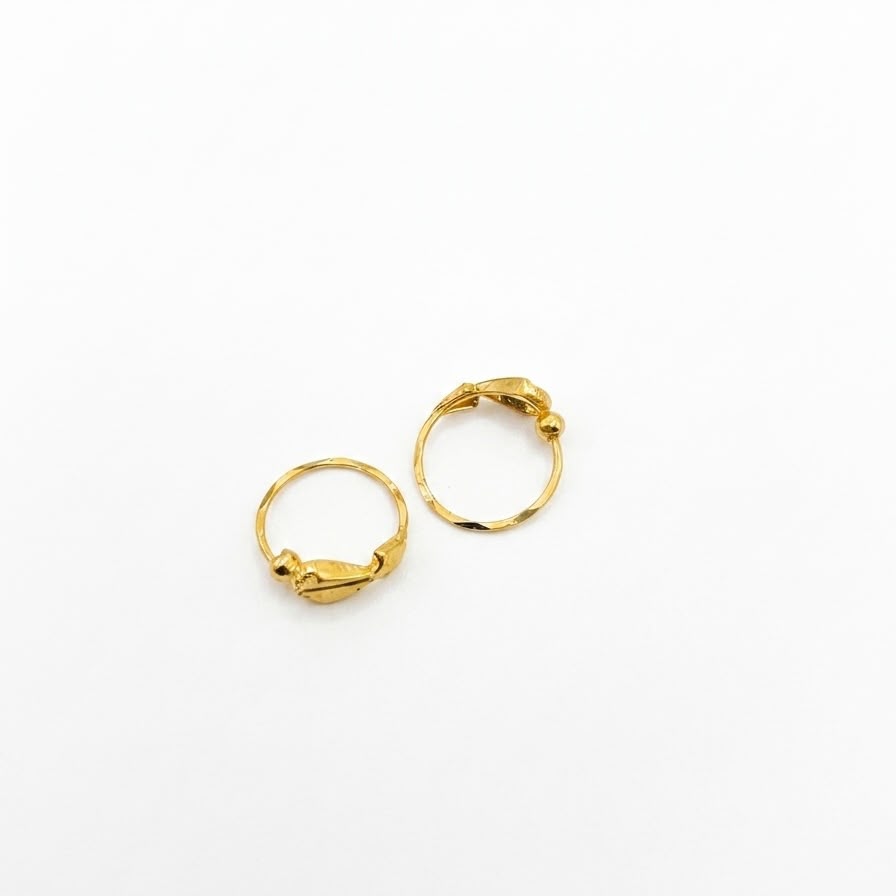 22k Gold Leaf Inspired Loop Earrings - Festive Collection - Embellish Gold Jewelry & Diamond