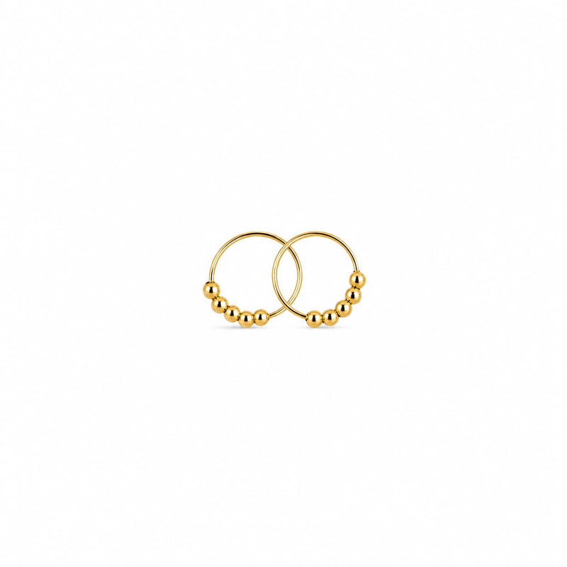 22k Gold Multiple Balls Loop Earrings - Festive Collection - Embellish Gold Jewelry & Diamond