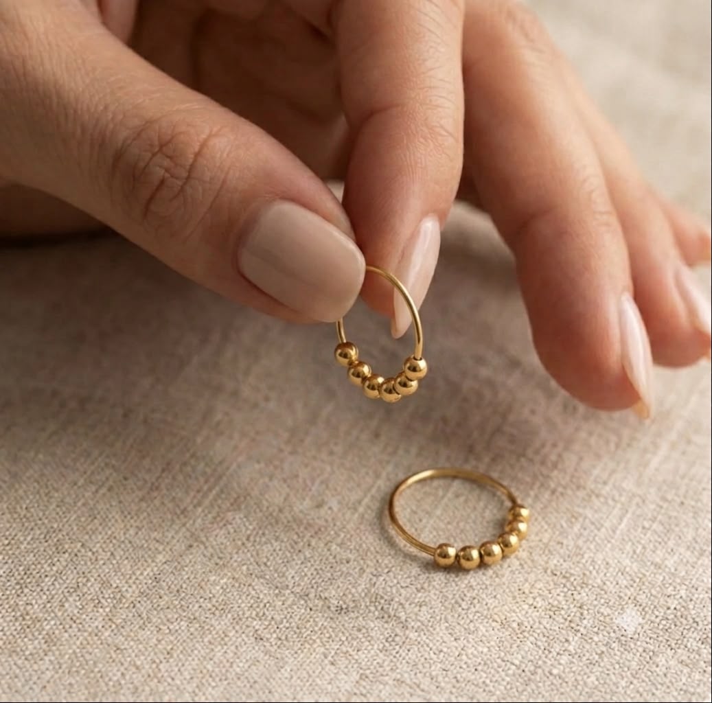 22k Gold Multiple Balls Loop Earrings - Festive Collection - Embellish Gold Jewelry & Diamond