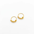 22k Gold Balls & Stones Loop Earrings