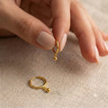 22k Gold Lines with Ball Loop Earrings
