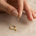 22k Gold Lines with Ball Loop Earrings