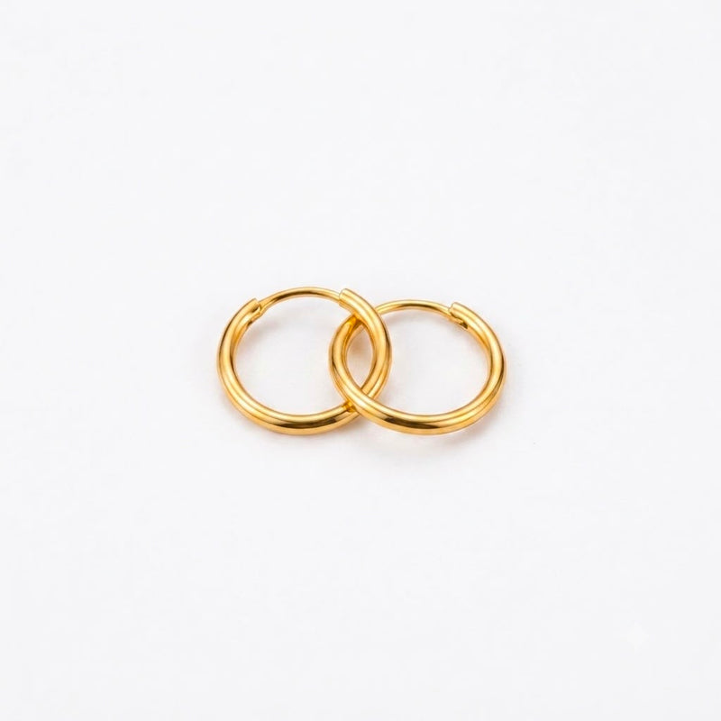 22k Gold Shiny Plain Loop Earrings - Festive Collection - Embellish Gold Jewelry & Diamond