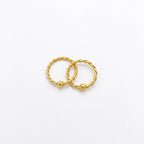 22k Gold Spiral Ball Loop Earrings