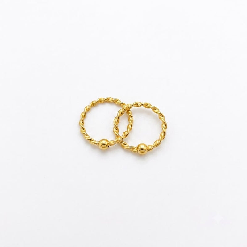22k Gold Spiral Ball Loop Earrings - Festive Collection - Embellish Gold Jewelry & Diamond