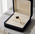 18k Gold Jade Black Clover Ring