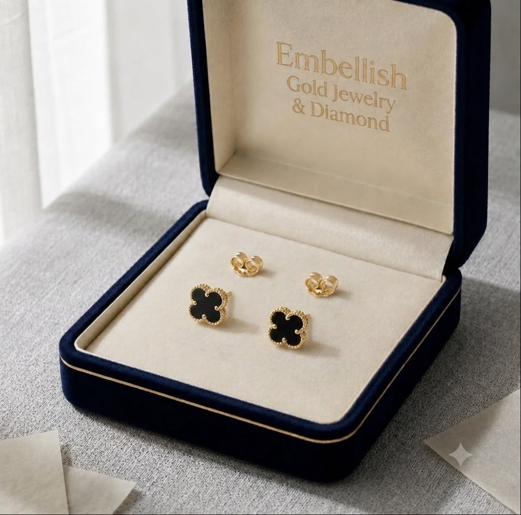 18k Gold Mini Clover Earrings