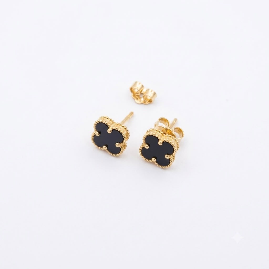 18k Gold Mini Clover Earrings