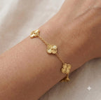 18k Gold Light Weight 3 Clover Bracelet